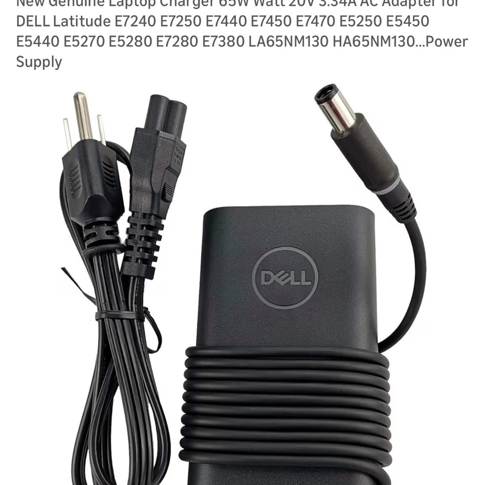 Dell 65W Power Adapter - Black